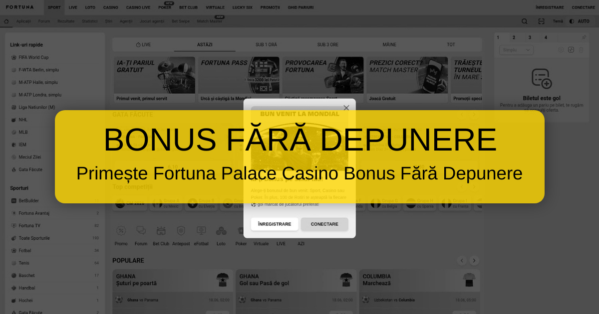 Fortuna Casino Bonus 2026: Bonus Fara Depunere Romania - Verificat